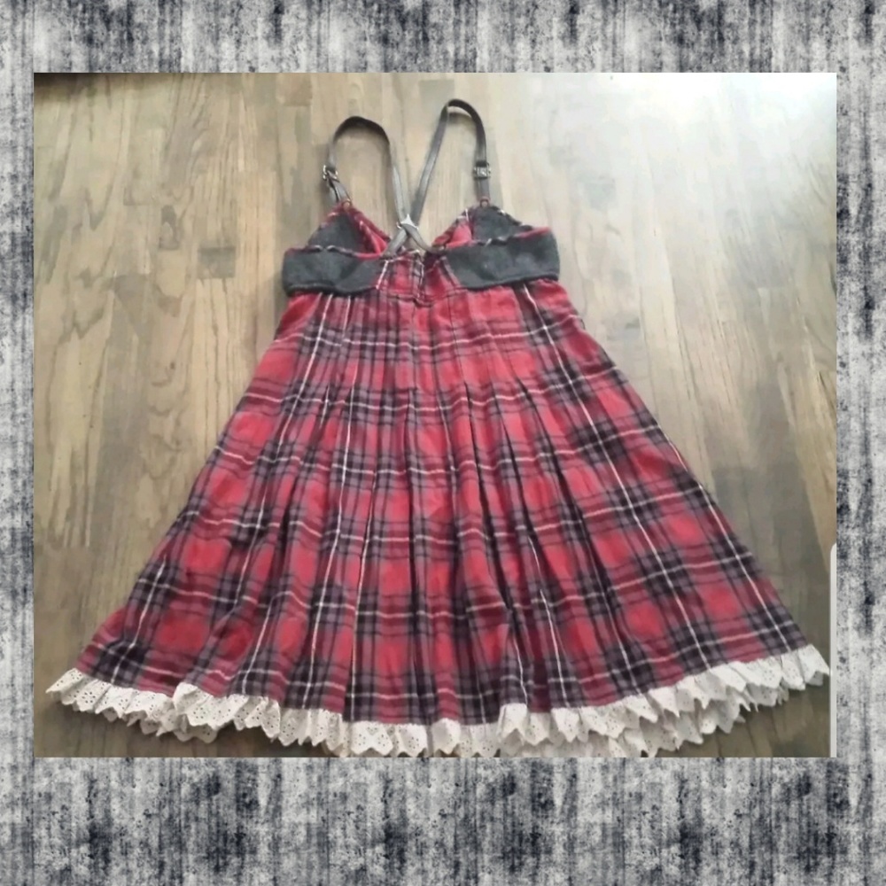 🌈SOLD💰Free People Open Road Hwy 66 Plaid Jumper - Picture 4 of 8